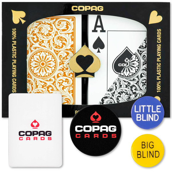 Copag Dealer Kit - 1546 Black/Gold Poker Jumbo