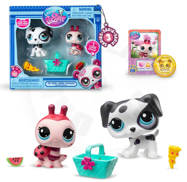 Littlest Pet Shop Series 3 - Picnic Pair Dalmatian and Ladybug