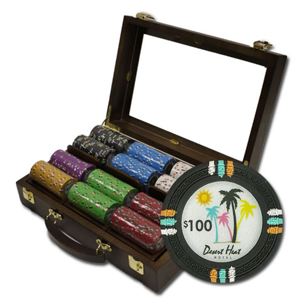 300Ct Claysmith Gaming "Desert Heat" Chip Set in Walnut Case