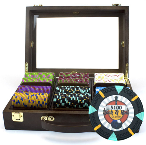 300Ct Claysmith Gaming 'Rock and Roll' Chip Set in Walnut