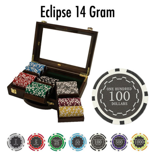 300 Ct Custom Breakout Eclipse 14 Gram Chips - Walnut