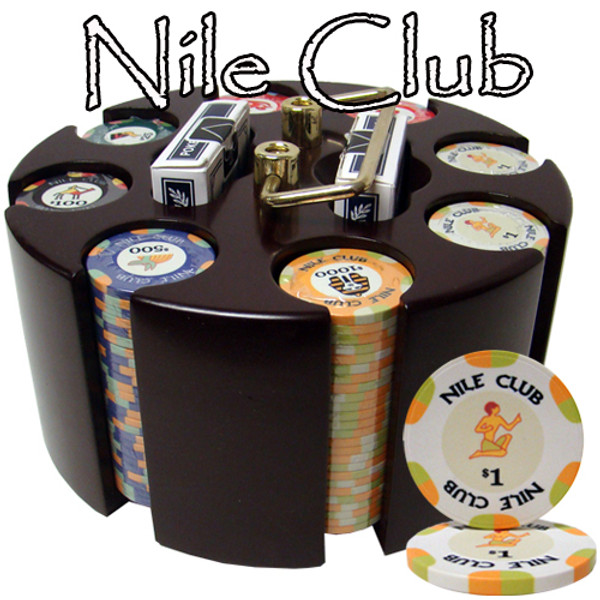 200 Ct Standard Nile Club Chip Set in Wooden Carousel