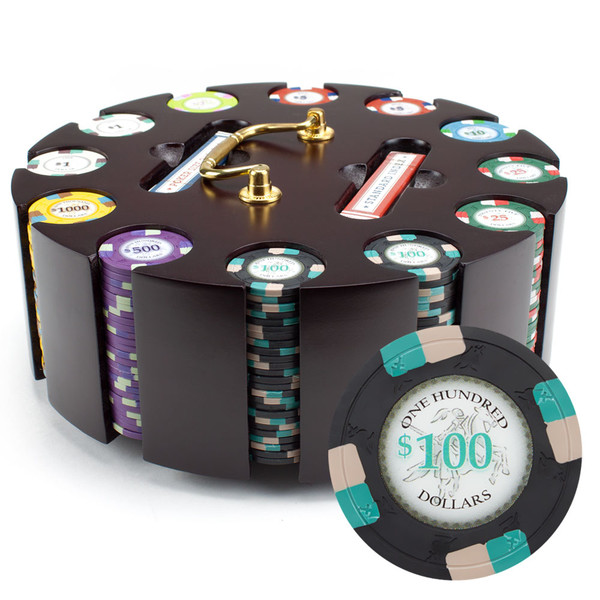300ct Claysmith Gaming Poker Knights Chip Set in Carousel
