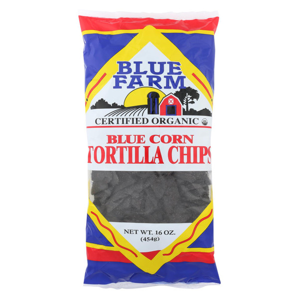 Blue Farm - Organic Blue Corn Tortilla Chips - Case of 12 - 16 oz