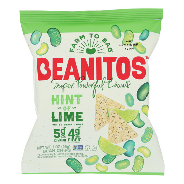 Beanitos - White Bean Chips - Hint of Lime - Case of 24 - 1 oz.