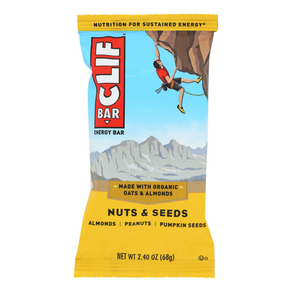 Clif Bar - Nuts and Seeds - Almonds Peanuts Pumpkin Seed - Case of 12 - 2.4 oz