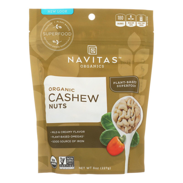 Navitas Naturals Cashew Nuts - Organic - Whole - 8 oz - case of 12