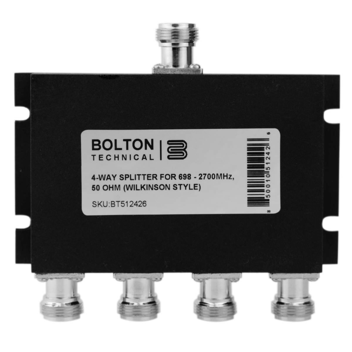 Bolton Technical Low-PIM 4-Way Splitter 698-2700Mhz 50 Ohm  (Wilkinson Style) Bolton Technical Low-PIM 4-Way Splitter 698-2700Mhz 50 Ohm  (Wilkinson Style)
