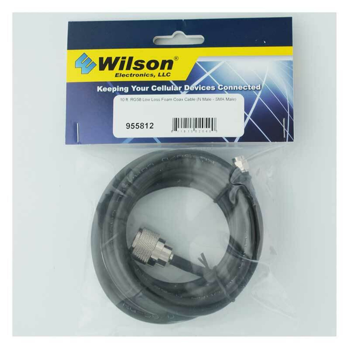 weBoost (Wilson) 955812 RG58 Extension N-Male to SMA-Male | 10f t Black Cable weBoost (Wilson) 955812 RG58 Extension N-Male to SMA-Male | 10f t Black Cable