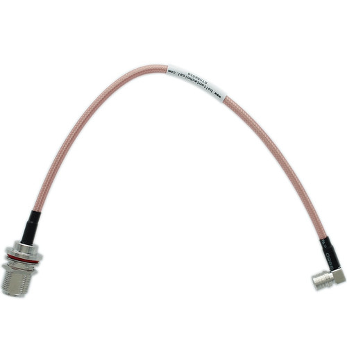 Bolton Technical 1 foot N-Female Bulkhead to QMA-Male Angle Coax RF Pigtail Cable Bolton Technical 1 foot N-Female Bulkhead to QMA-Male Angle Coax RF Pigtail Cable