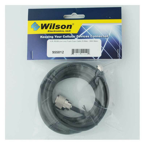 weBoost (Wilson) 955812 RG58 Extension N-Male to SMA-Male | 10f t Black Cable weBoost (Wilson) 955812 RG58 Extension N-Male to SMA-Male | 10f t Black Cable