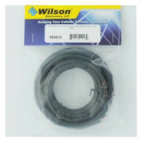 weBoost (Wilson) 955815 RG58 Extension SMA Female to SMA Male | 15 ft Black Cable weBoost (Wilson) 955815 RG58 Extension SMA Female to SMA Male | 15 ft Black Cable