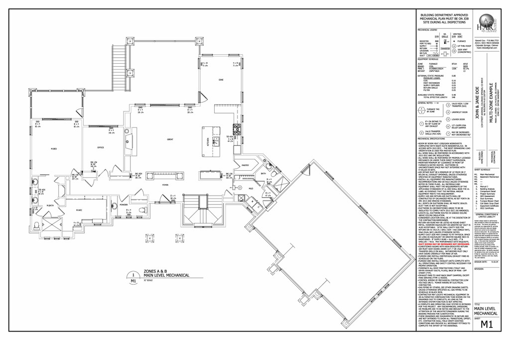 HVAC Design Mechanical Zones: 2