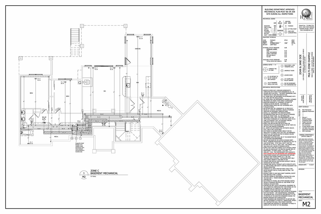 HVAC Design Mechanical Zones: 2