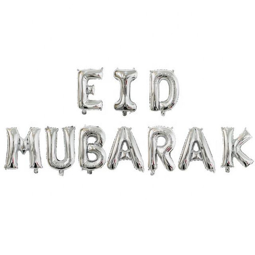 Eid Mubarak Balloons Silver
