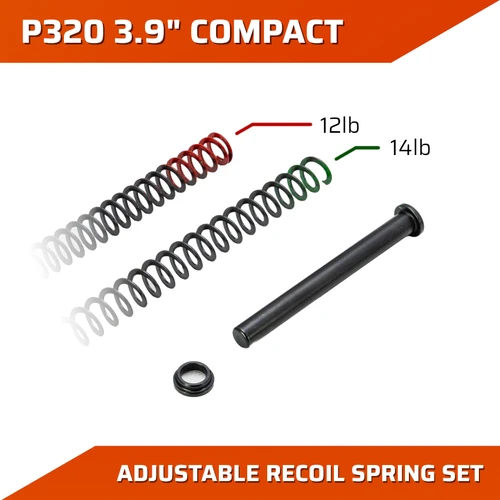 P320 Compact 3.9" Uncaptured Recoil Spring Assembly (14lb, 12lb), Black