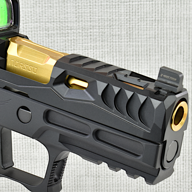 Sig Sauer P320 compatible aftermarket slide manufactured by Norsso with