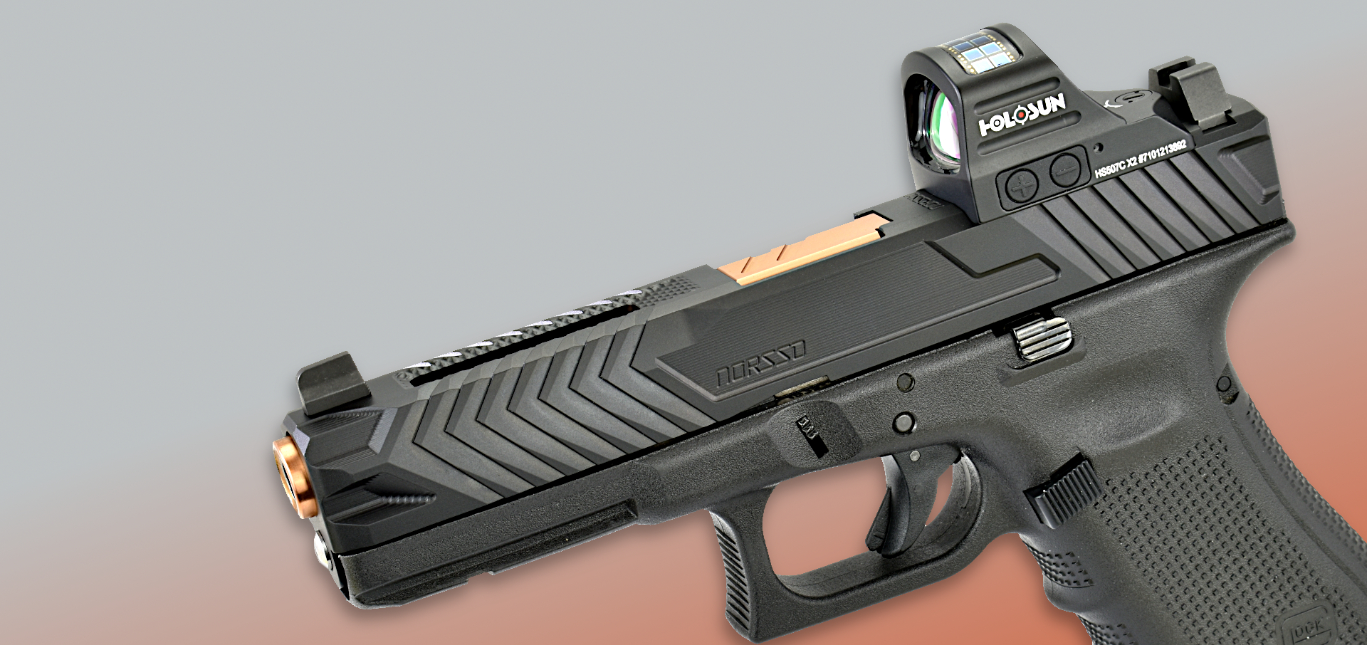 N17 Piranha Ported for Glock 17 Gen 3, 4, RMR cut, Black - NORSSO