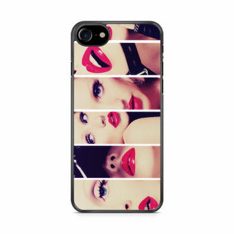 Christina Aguilera Red Lips Collage iPhone SE 2020 Case