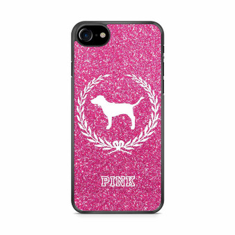 Glitter Pink Dog Logo iPhone SE 2020 Case