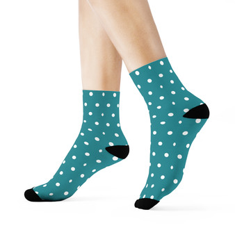 Blue Polkadots Crew Crew Socks