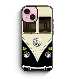 black vw retro bus iPhone 15 Case