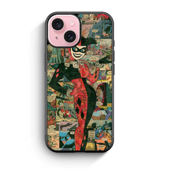 Harley  Quinn Comic Pattern iPhone 15 Case