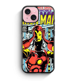 Iron Man Marvel Comic Cover iPhone 15 Case