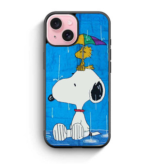 Snoopy In Rain iPhone 15 Case
