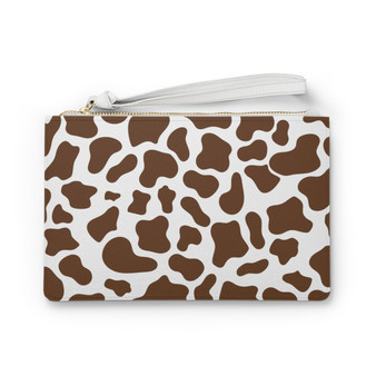 Moo Brown Cow Pattern Clutch Bag