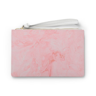 Pink Marbelish Pattern Clutch Bag