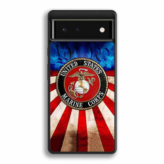 United States Marine Corps on USA Flag Google Pixel 6 | Google Pixel 6a | Google Pixel 6 Pro Case