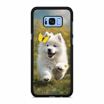 Cute puppy catching butterfly Samsung Galaxy S8 | S8+ Case