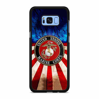 United States Marine Corps on USA Flag Samsung Galaxy S8 | S8+ Case
