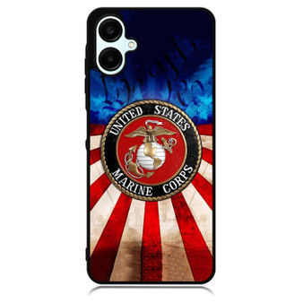 United States Marine Corps on USA Flag Samsung Galaxy A06 Case