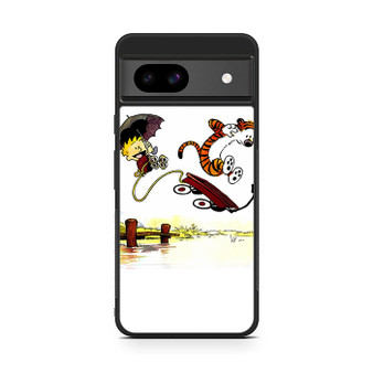 Calvin and Hobbes Playing Together Google Pixel 8a Case