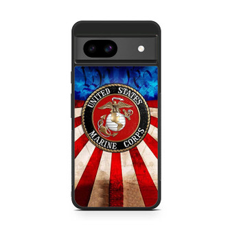 United States Marine Corps on USA Flag Google Pixel 8a Case