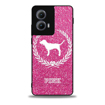 Glitter Pink Dog Logo Motorola Moto Edge 5G 2024/ Moto Edge 5G 2025 Case
