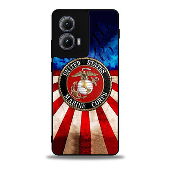 United States Marine Corps on USA Flag Motorola Moto Edge 5G 2024/ Moto Edge 5G 2025 Case