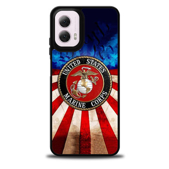 United States Marine Corps on USA Flag Motorola Moto G 5G 2024/ Moto G 5G 2025 Case