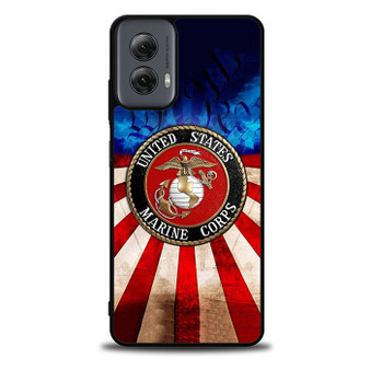 United States Marine Corps on USA Flag Motorola Moto G Power 5G 2024/ Moto G Power 5G 2025 Case