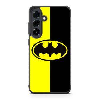 Batman Old Logo With Black & Yellow Background Samsung Galaxy S25 FE Case
