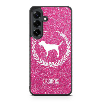Glitter Pink Dog Logo Samsung Galaxy S25 FE Case