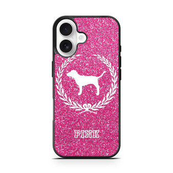 Glitter Pink Dog Logo iPhone 17 Case