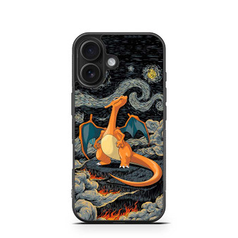 Charizard Inferno Beneath the Starry Night Pokemon iPhone 16 Case