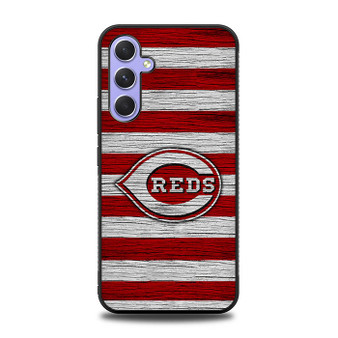 Cincinnati Reds Wooden Style Samsung Galaxy A54 5G Case