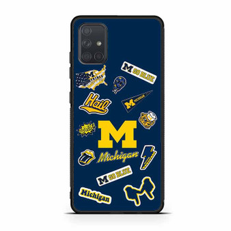 Michigan Wolverines themed decals Samsung Galaxy A71 5G Case