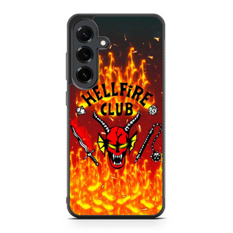 Stranger Things Hellfire Club on Fire Samsung Galaxy S25 FE Case