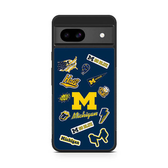 Michigan Wolverines themed decals Google Pixel 8a Case