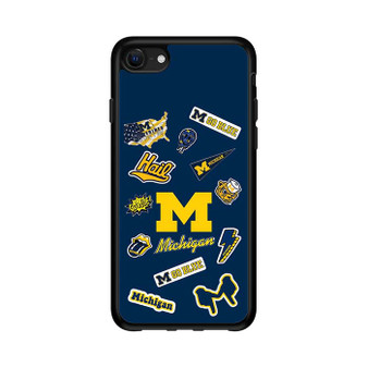 Michigan Wolverines themed decals iPhone 16e Case